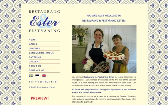 Websites: Restaurant Ester website